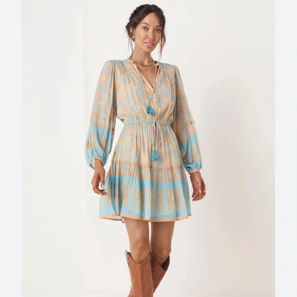 Spell & The Gypsy Juniper Playdress Eggshell Blue - Picture 2 of 10